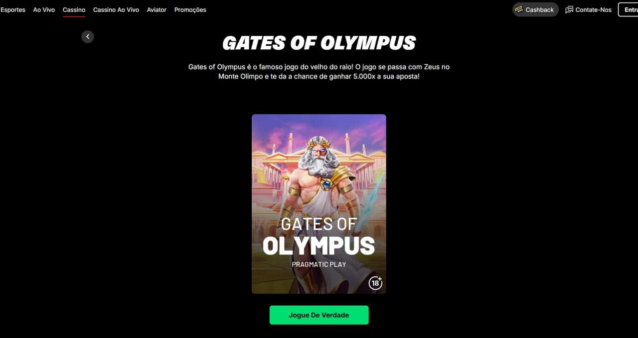 Cadastre-se e jogue Gates of Olympus com rodadas a partir de R$0,20 na KTO