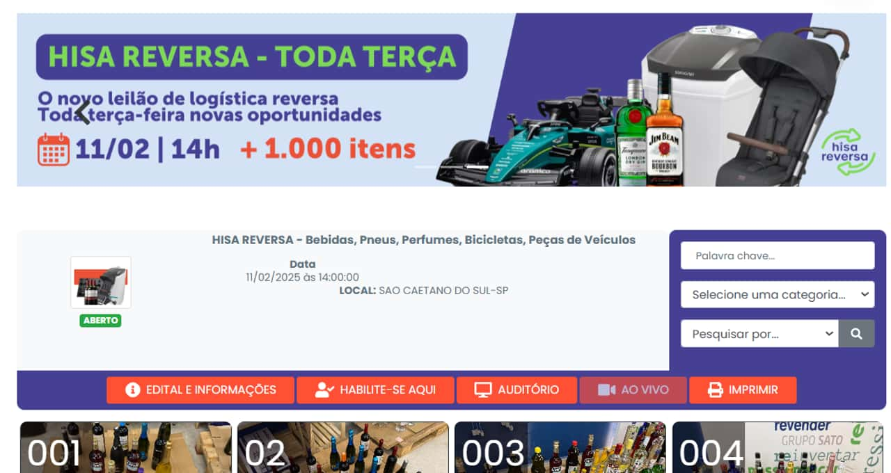 Leilão online tem descontos de até 80% em produtos de logística reversa