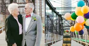 Casal de idosos faz fotos criativas para comemorar aniversário de casamento