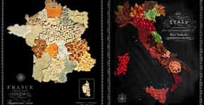 Artista cria mapa com comidas típicas de cada país