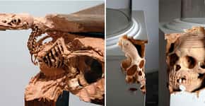 Escultor cria esqueletos de criaturas em móveis comuns