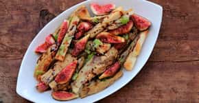 Batata-doce assada com figos frescos: um prato colorido e delicioso