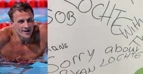 Americanos se desculpam pela atitude do nadador Ryan Lochte