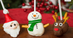 Cake pop de natal: boneco de neve, Papai Noel e rena comestíveis