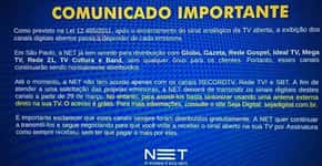 Net e Claro vão cortar sinal digital de Record, SBT e RedeTV!
