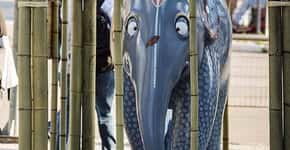 Esculturas de elefantes são ‘enjauladas’ em SP por uma boa causa