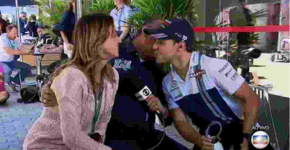Galvão Bueno fica ‘de vela’ em beijo de Felipe Massa e vira piada