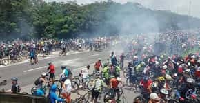 Ciclistas organizam ato após PM reprimir pedalada para Santos