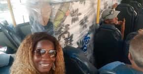 Casal compra cama box e entra no ônibus com colchão e tudo no Rio