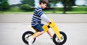 Bicicleta sem pedal estimula o equilíbrio nas crianças