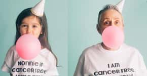 Vó e neta posam em ensaio para celebrar a cura do câncer