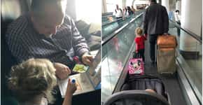 Desconhecido ajuda mãe com filhos no avião e viraliza