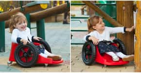 Autonomia: pais criam cadeira de rodas que permite tatear o chão