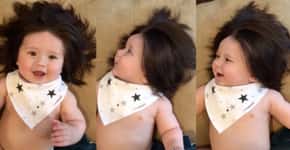 Theo, de 7 meses, é o novo ‘bebê mais cabeludo do mundo’