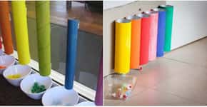 Tubo das cores: brinquedo Montessori para fazer em casa