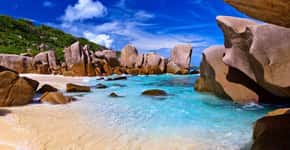 Ilhas Seychelles, um paraíso de mar azul cintilante no Índico