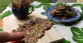Biscoitos cracker de sementes low carb, sem glúten e veganos