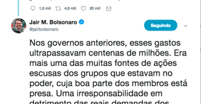 Sem citar nomes, Bolsonaro associa Globo à corrupção do PT e Lula