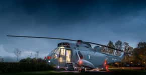 Helicóptero é transformado em ‘quarto’ de luxo na Escócia