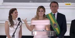 Primeira-dama faz discurso em libras na cerimônia de posse