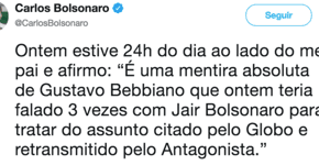 Filho de Bolsonaro ataca assessor de seu pai: mentiroso