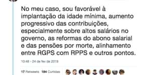Ex-ministro do PT apoia essência da Previdência de Bolsonaro