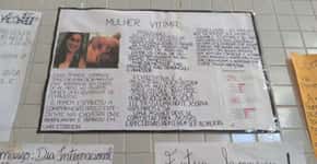 Cartazes com frases machistas são divulgados em pátio de escola