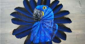 Artista usa penas aves como tela para suas pinturas