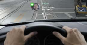 GPS projeta trajeto e notificações do celular no parabrisa do carro