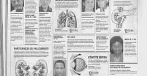 Obituário de jornal é usado para lamentar morte de órgãos sadios