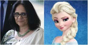 Elsa, de ‘Frozen’, convida Damares a conhecer seu palácio de gelo