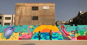 Artistas brasileiros completam maior grafite já feito na Síria