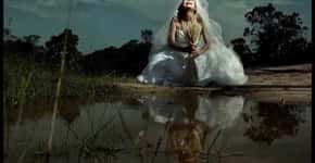 Lindas fotos de casamento com efeito de espelho d’água