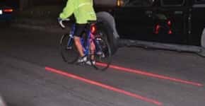 Luz para bicicletas cria ciclofaixa com lasers