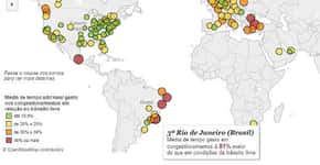 Mapa mostra como está o trânsito ao redor do mundo