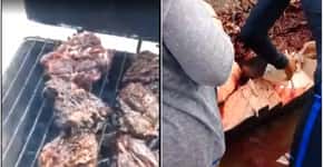 Carne de baleia que encalhou em Salvador vira churrasco