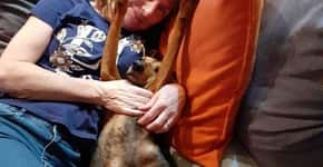 Cachorro resgatado e adotado descobre câncer em tutora