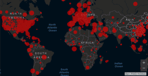 Mapa interativo mostra casos de coronavírus em tempo real pelo mundo