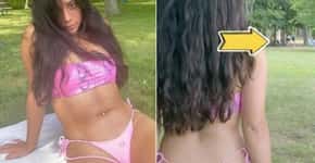 Mulher de biquíni acusada de nudez em público viraliza na web
