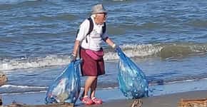 Aos 85 anos, vovô percorre quilômetros recolhendo lixo das praias