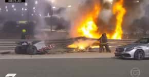 Acidente assustador na Fórmula 1 deixa Grosjean sob fogo por 29 segundos