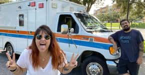 Casal brasileiro em Orlando transforma ambulância em motorhome