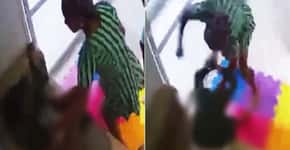 Vídeo mostra babá sendo agredida pela patroa antes de pular do 3º andar