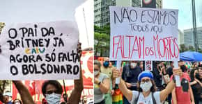 Os melhores cartazes dos protestos Fora Bolsonaro deste sábado