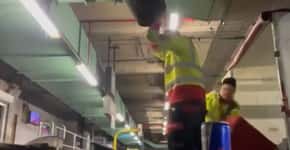 Funcionários de aeroporto internacional arremessam malas de passageiros; veja