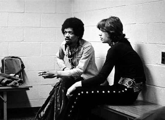 Jimmi Hendrix e Micky Jagger - 1969