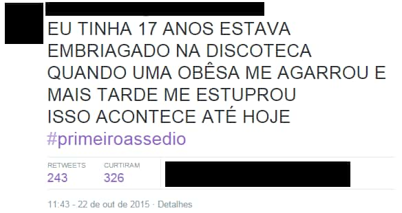 Perfis ridicularizam campanha sobre primeiro assédio sexual (Reprodução/Twitter)