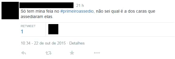 Perfis ridicularizam campanha sobre primeiro assédio sexual (Reprodução/Twitter)