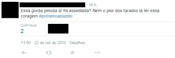 Perfis ridicularizam campanha sobre primeiro assédio sexual (Reprodução/Twitter)