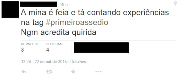 Perfis ridicularizam campanha sobre primeiro assédio sexual (Reprodução/Twitter)